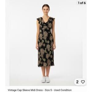 Bob Mackie Studio Women's Silk Dress Sz 6 Retro Print Evening Date night